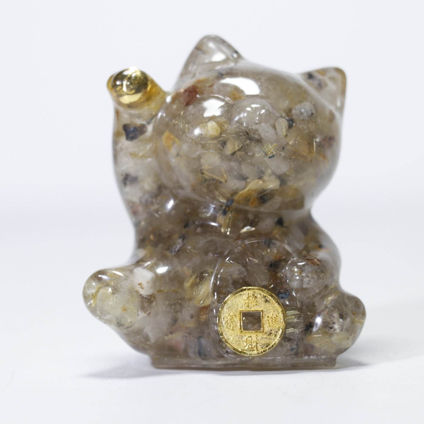 Handcrafted Lucky Cat Crystal Ornament - MystiCrystals