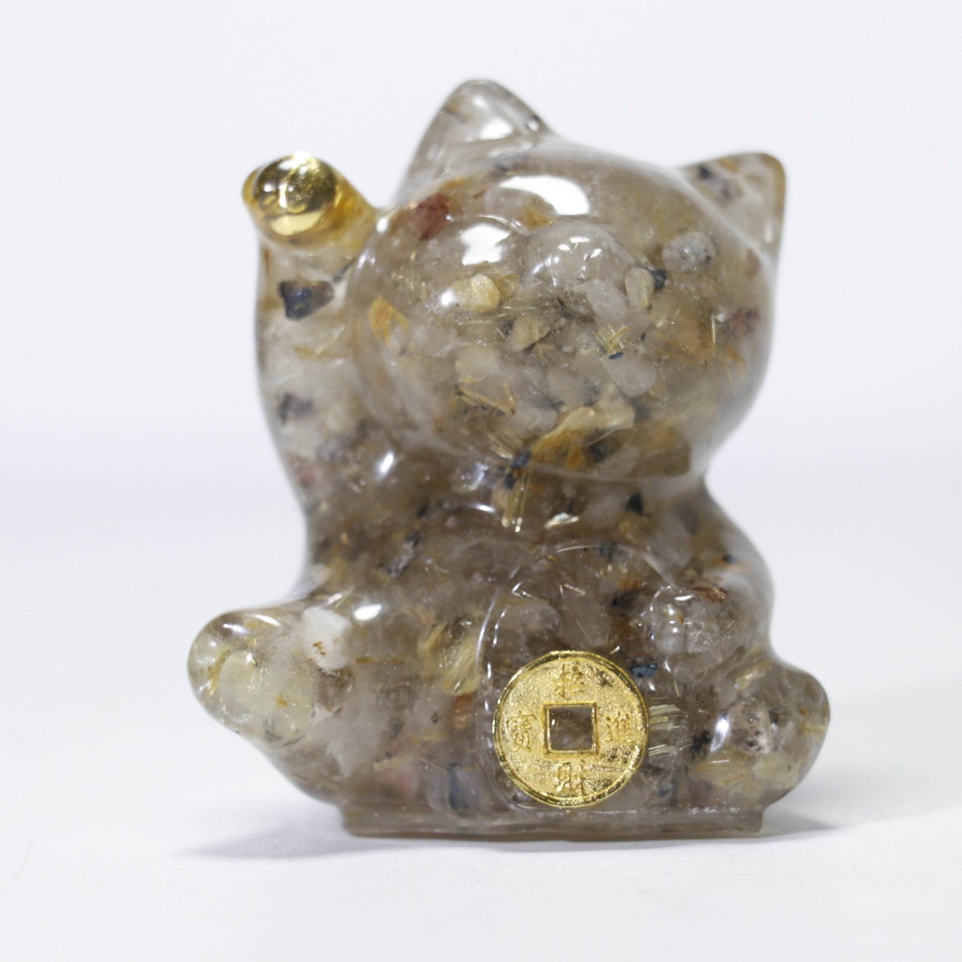 Handcrafted Lucky Cat Crystal Ornament - MystiCrystals