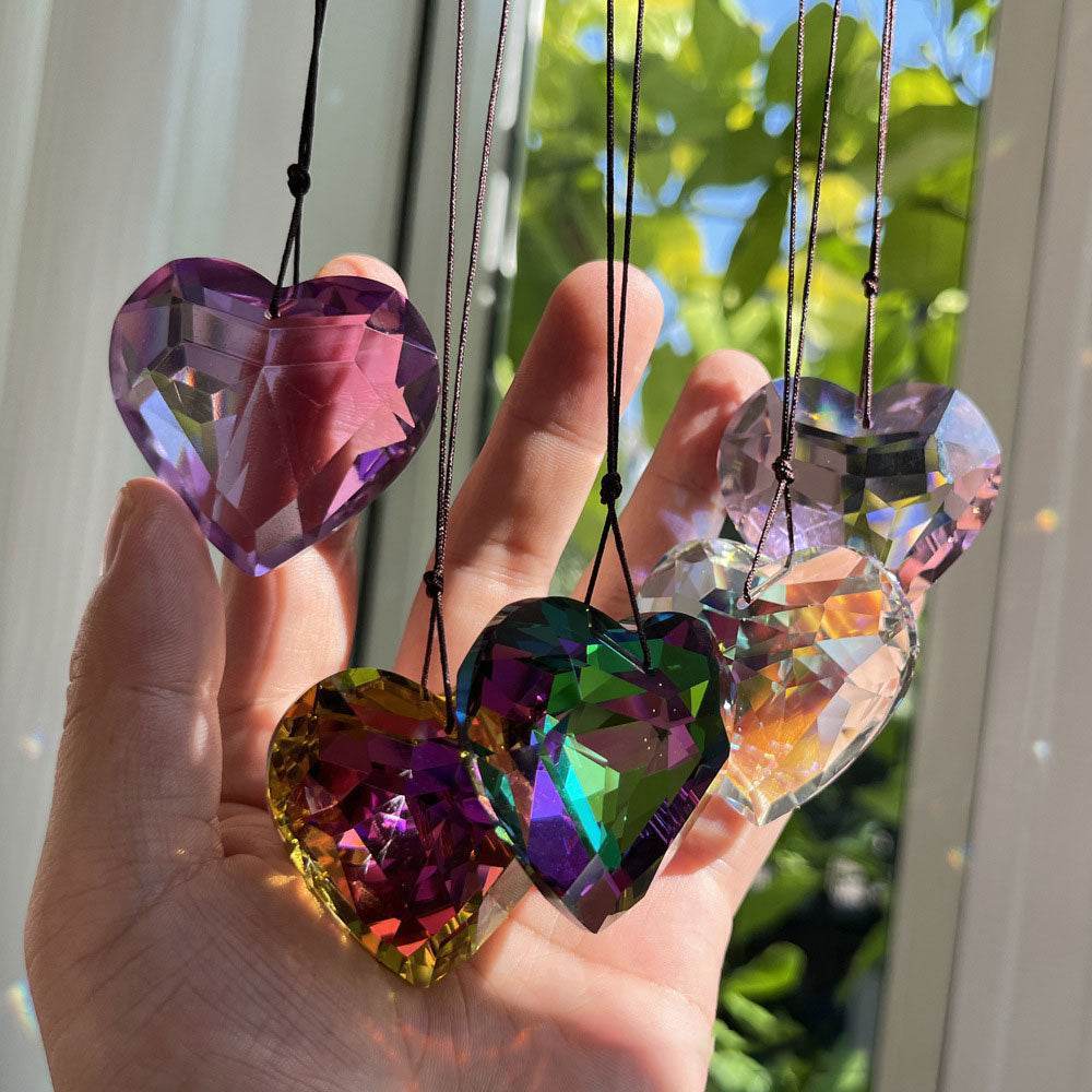 Handmade Crystal Heart Suncatcher - MystiCrystals