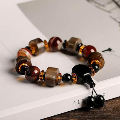 Natural Striped Agate Bracelet for Men - MystiCrystals