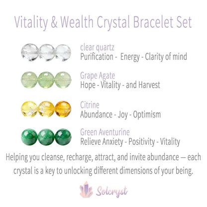 Vitality & Wealth Crystal Bracelet Set