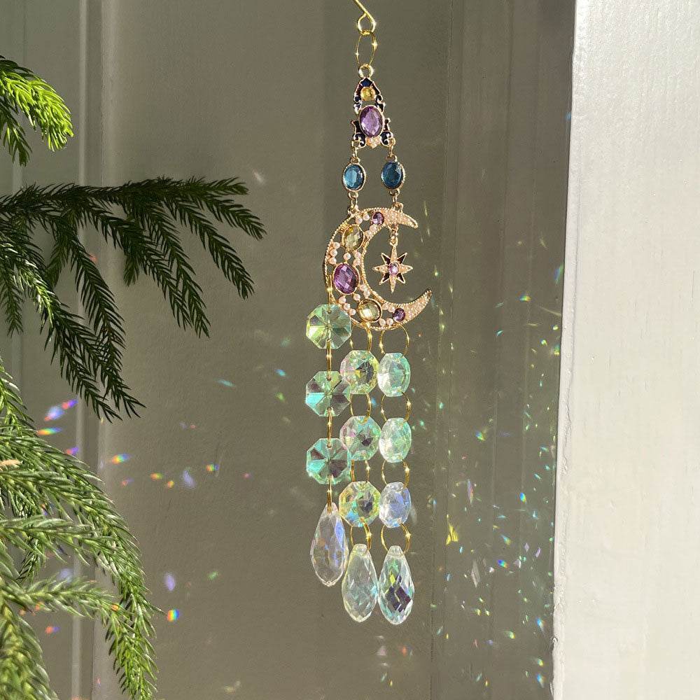 Rainbow Crystal Hanging Wind Chime Ornament - MystiCrystals
