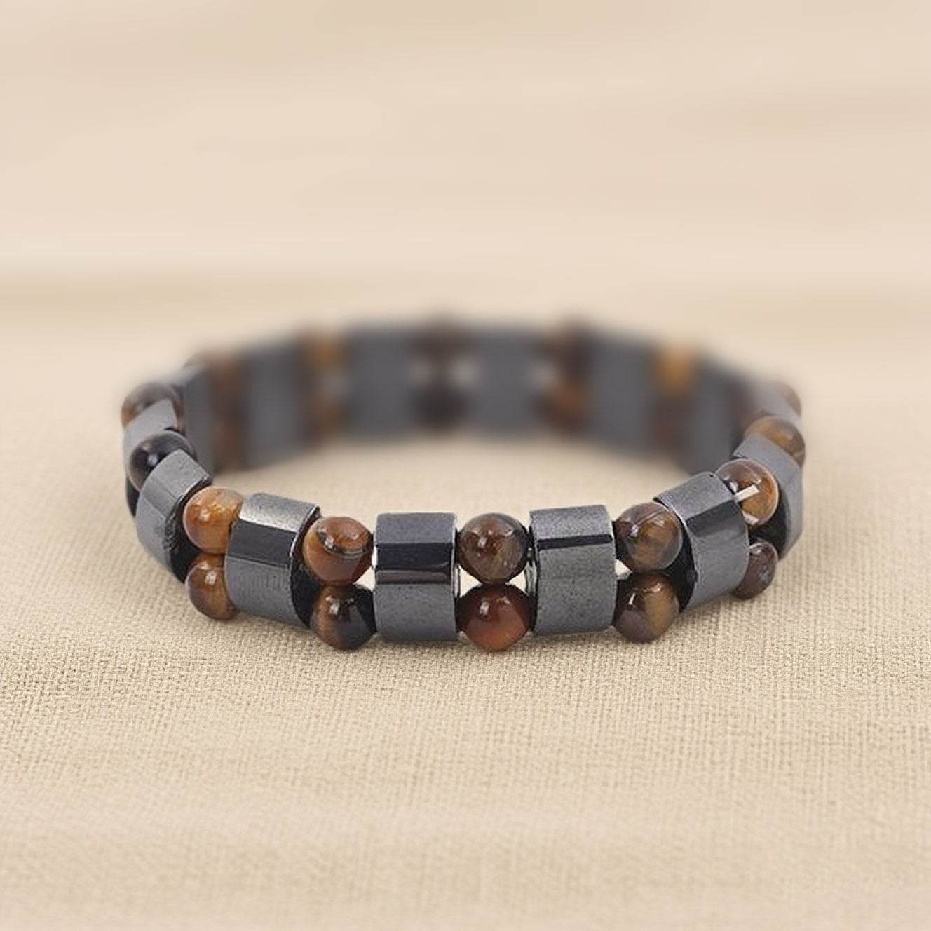 Black Agate Tiger Eye Bracelet - MystiCrystals