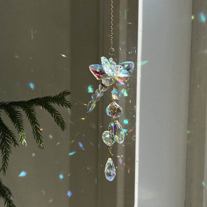 Handwoven Butterfly & Dragonfly Crystal Wind Chime - MystiCrystals
