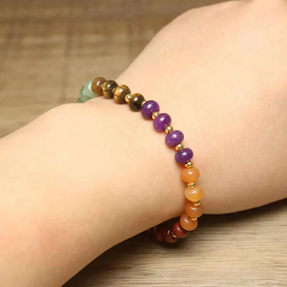 Natural Stone Beaded Stretch Bracelet