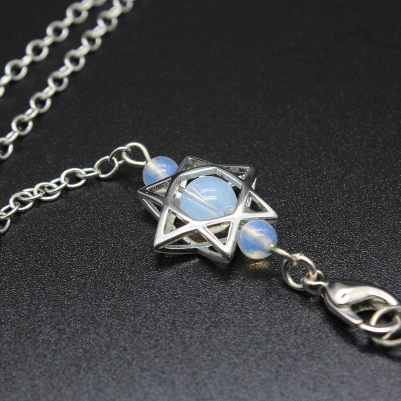 Natural Stone Double-Point Pendulum Ornament - MystiCrystals