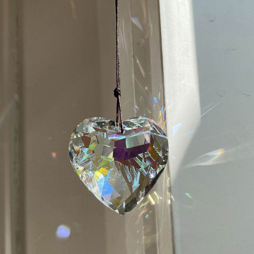 Handmade Crystal Heart Suncatcher - MystiCrystals