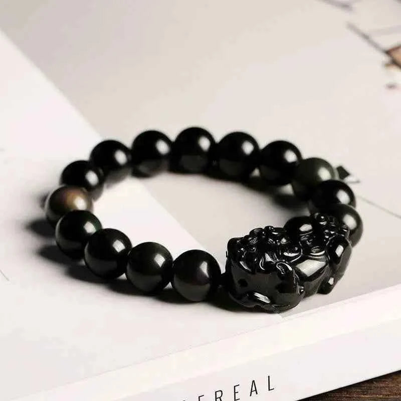 Rainbow Eye Obsidian Pixiu Bracelet