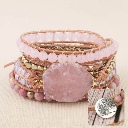 Handmade Rose Quartz Bracelet - MystiCrystals