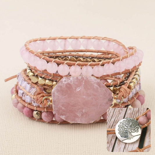 Handmade Rose Quartz Bracelet - MystiCrystals