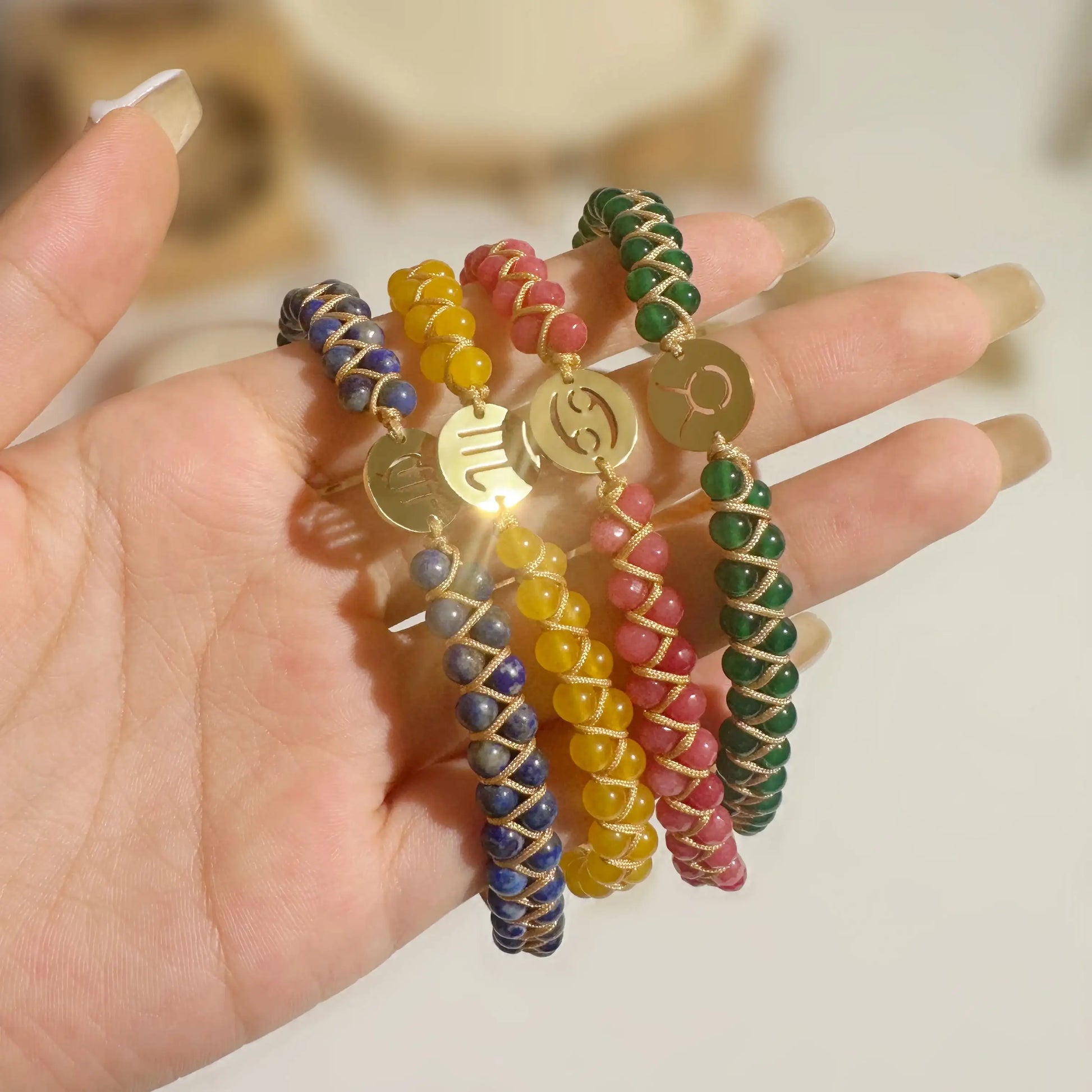 Zodiac Aura Protection Braided Stone Bracelet - MystiCrystals