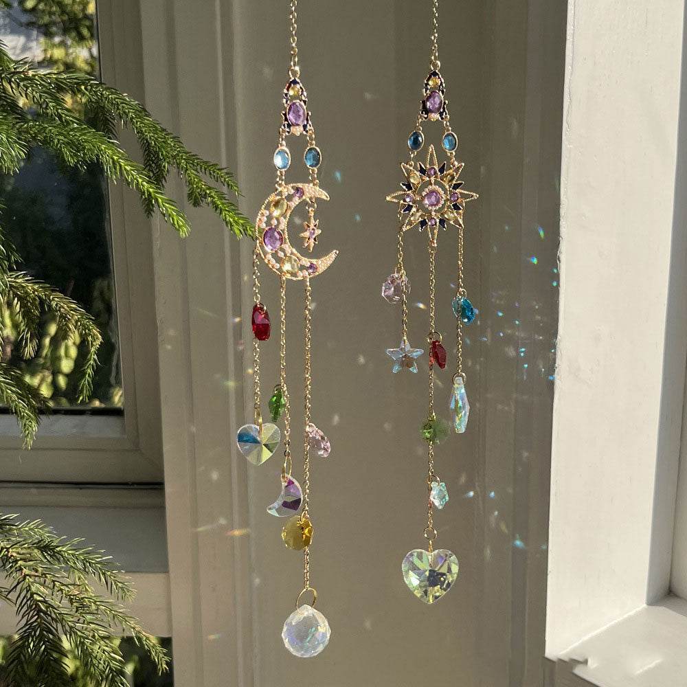 Rainbow Crystal Hanging Wind Chime Ornament - MystiCrystals