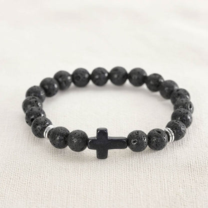 Cross Natural Stone Bracelet - MystiCrystals