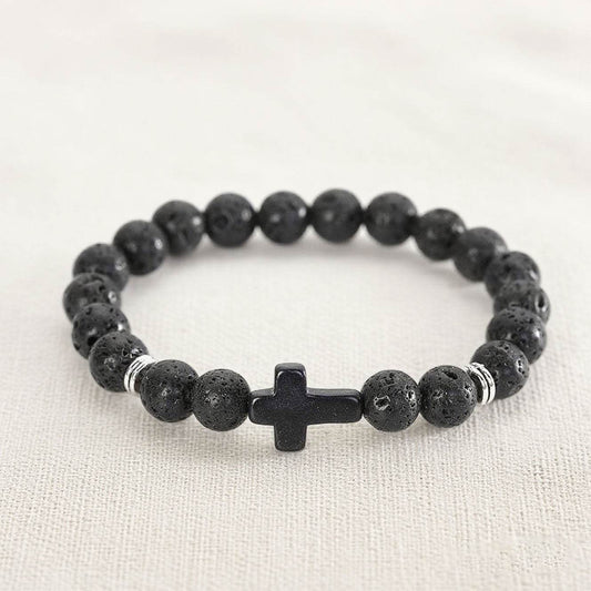 Cross Natural Stone Bracelet - MystiCrystals