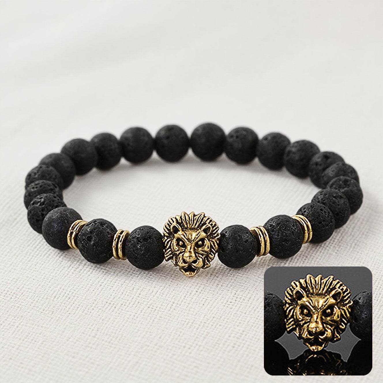 Lion Head Natural Stone Bracelet - MystiCrystals