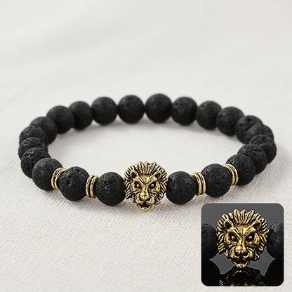 Lion Head Natural Stone Bracelet - MystiCrystals