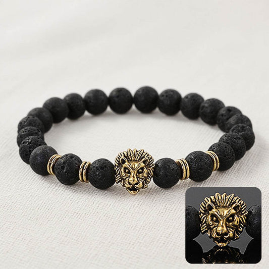 Lion Head Natural Stone Bracelet - MystiCrystals
