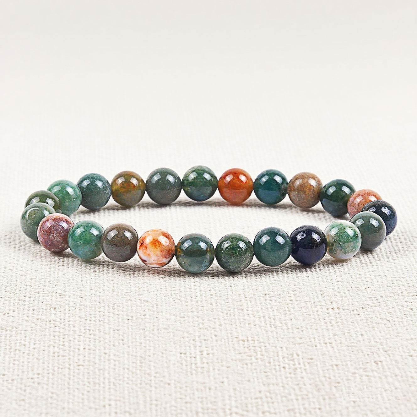 8MM Natural Stone Bead Bracelet - MystiCrystals