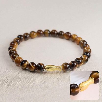 6MM Tiger Eye Bracelet with Koi Fish Charm - MystiCrystals