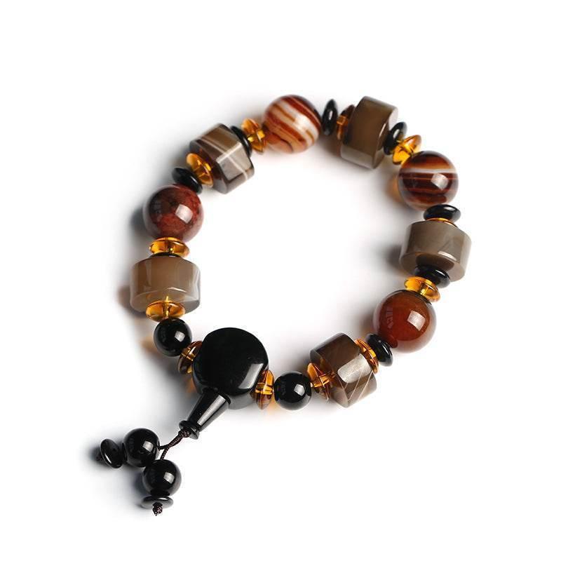 Natural Striped Agate Bracelet for Men - MystiCrystals
