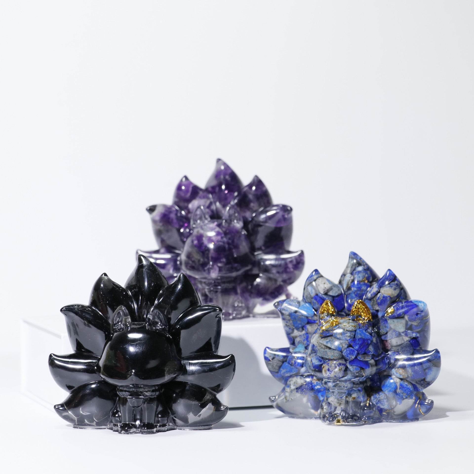 Natural Crystal Fox Ornament - MystiCrystals