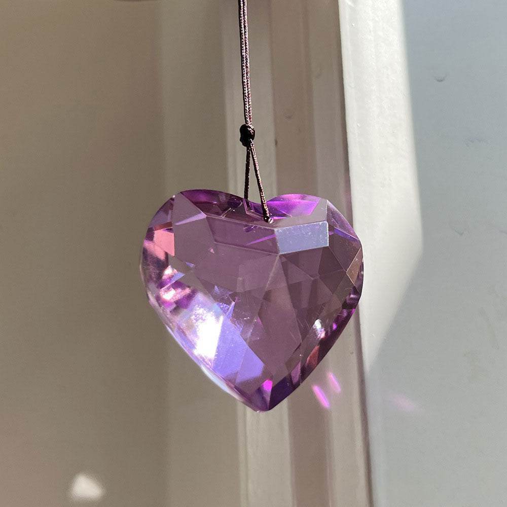 Handmade Crystal Heart Suncatcher - MystiCrystals
