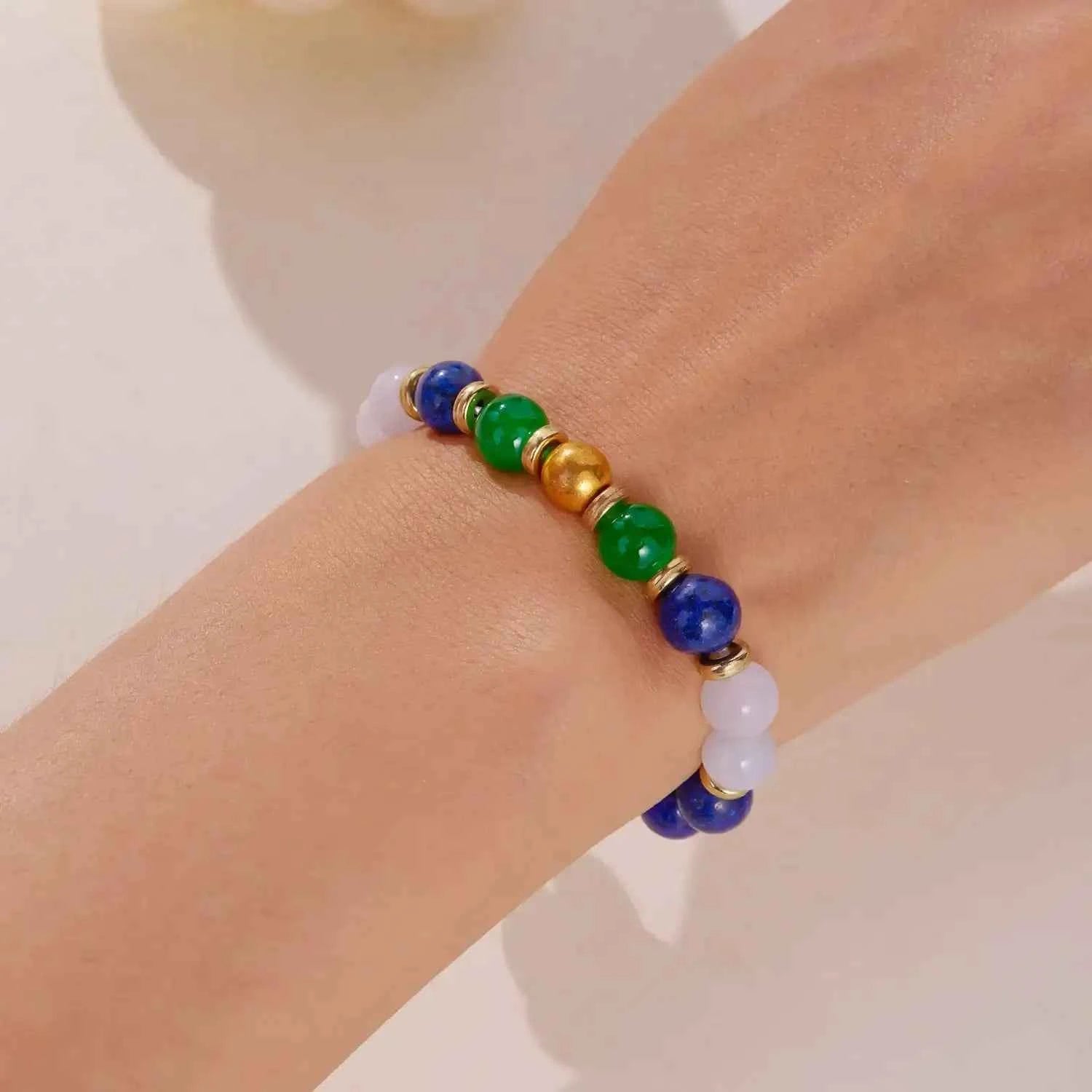 Colorful Dopamine-Inspired Natural Stone Bracelet