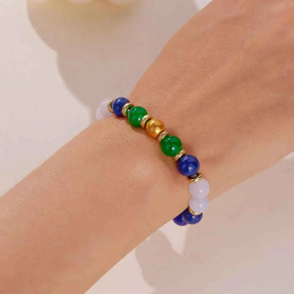 Colorful Dopamine-Inspired Natural Stone Bracelet