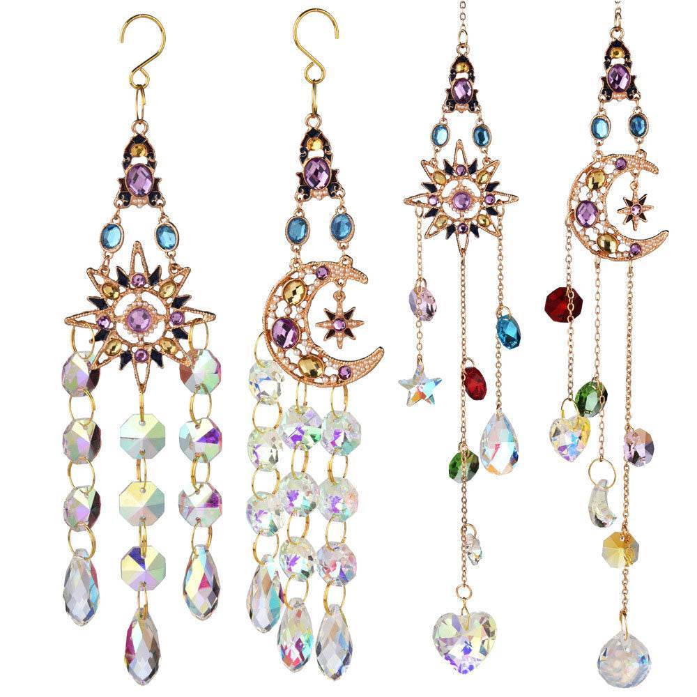 Rainbow Crystal Hanging Wind Chime Ornament - MystiCrystals