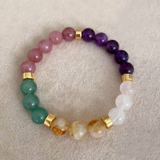Luxury Amethyst and Citrine Natural Stone Bracelet - MystiCrystals