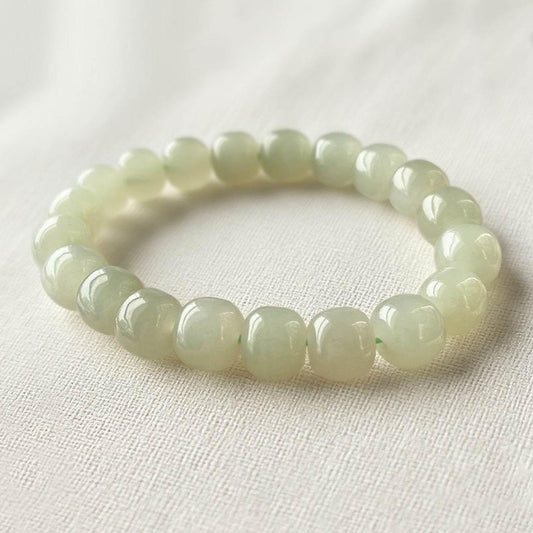 Elegant Light-Colored Glass Bead Bracelet - MystiCrystals