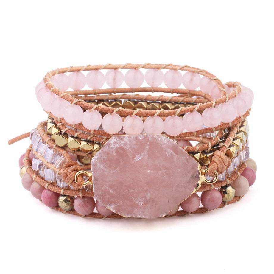 Handmade Rose Quartz Bracelet - MystiCrystals
