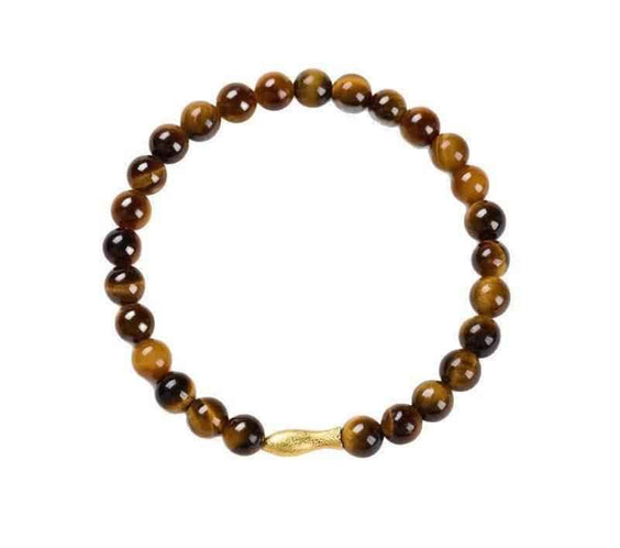 Tiger Eye Bracelet with Koi Charm for Courage & Prosperity