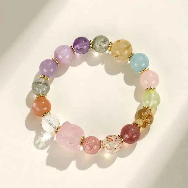 Multi-Gem Nine-Tailed Fox Bracelet for Focus, Harmony & Vitality
