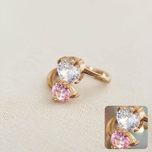 Luxury Adjustable Two-Tone Zircon Ring - MystiCrystals