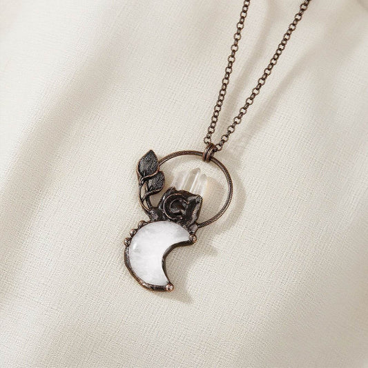 Unique Magical Moon Pendant Necklace - MystiCrystals