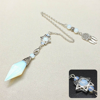 Natural Stone Double-Point Pendulum Ornament - MystiCrystals