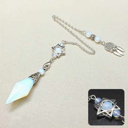 Natural Stone Double-Point Pendulum Ornament - MystiCrystals