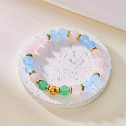 Colorful Dopamine-Inspired Natural Stone Bracelet