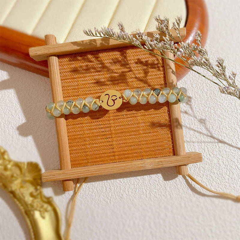 Zodiac Aura Protection Braided Stone Bracelet