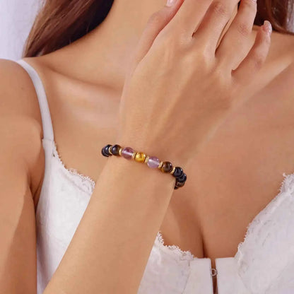 Colorful Dopamine-Inspired Natural Stone Bracelet