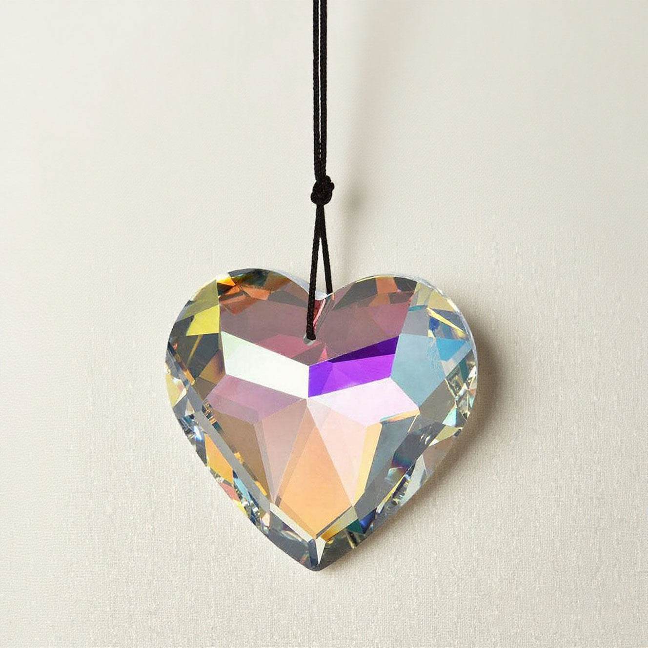 Handmade Crystal Heart Suncatcher - MystiCrystals