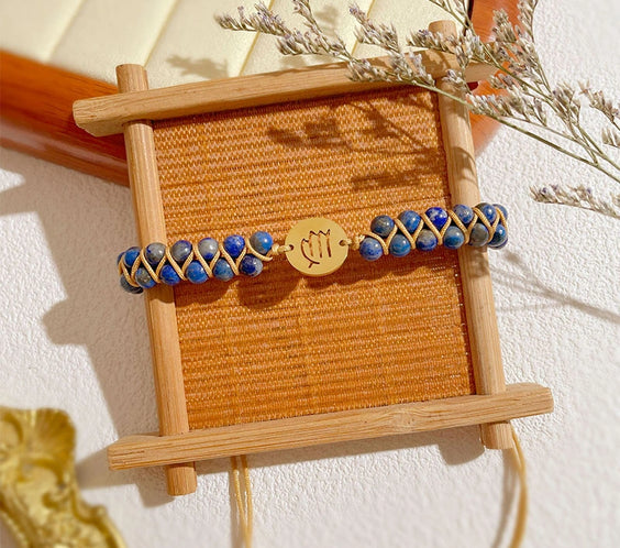 Zodiac Aura Protection Braided Stone Bracelet