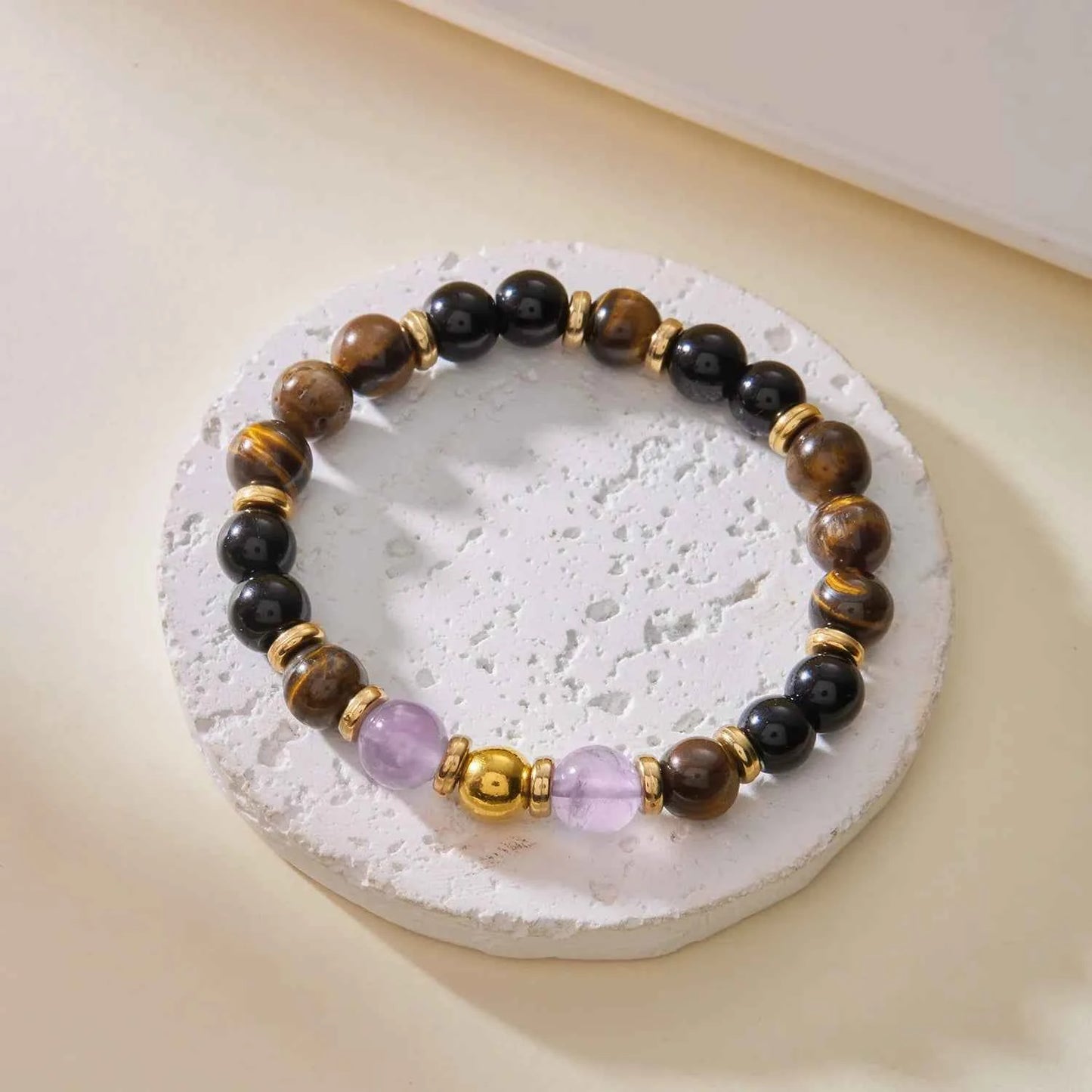 Colorful Dopamine-Inspired Natural Stone Bracelet