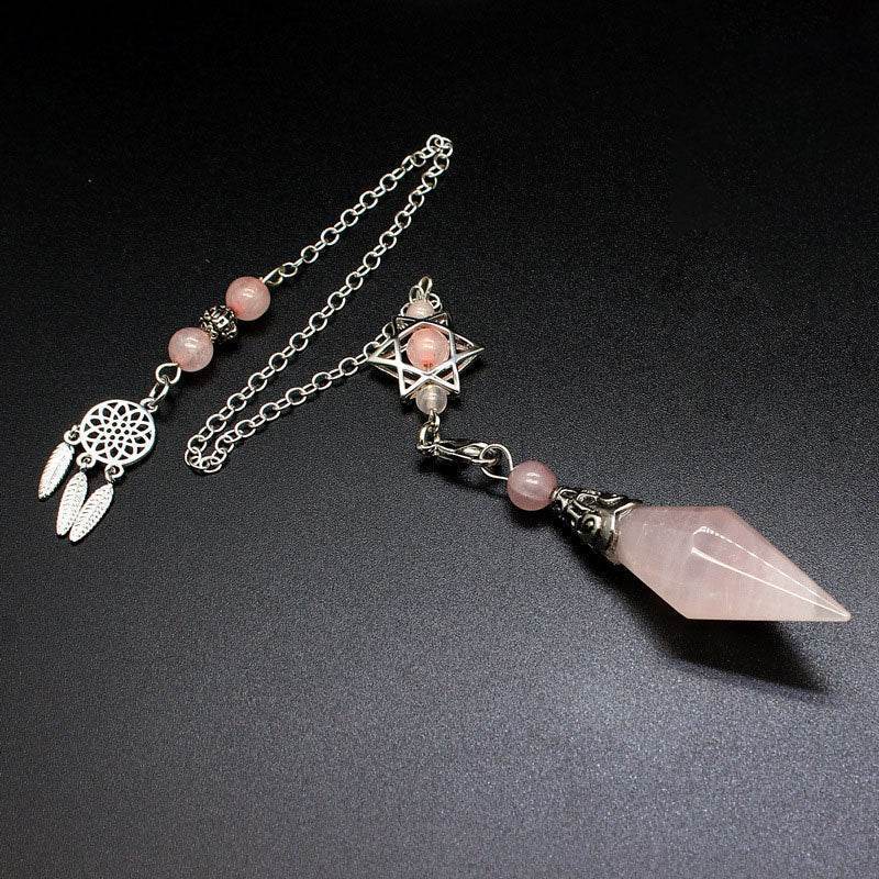 Natural Stone Double-Point Pendulum Ornament - MystiCrystals