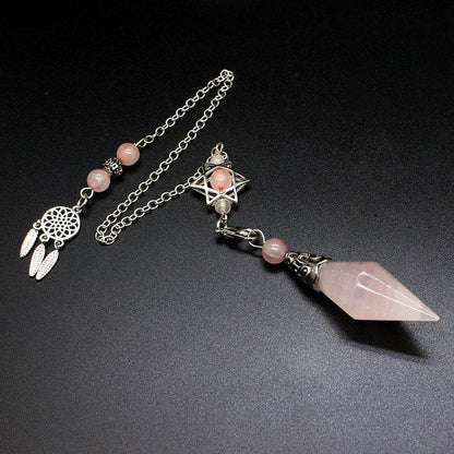 Natural Stone Double-Point Pendulum Ornament - MystiCrystals