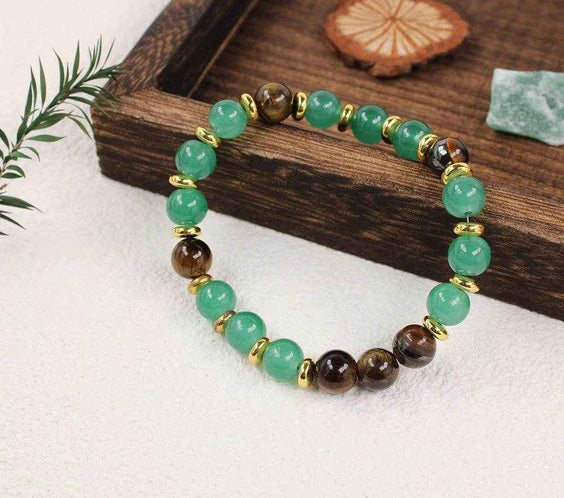 Free Today:Tiger Eye & Green Aventurine Bracelet for Creative Insight and Energy Alignment