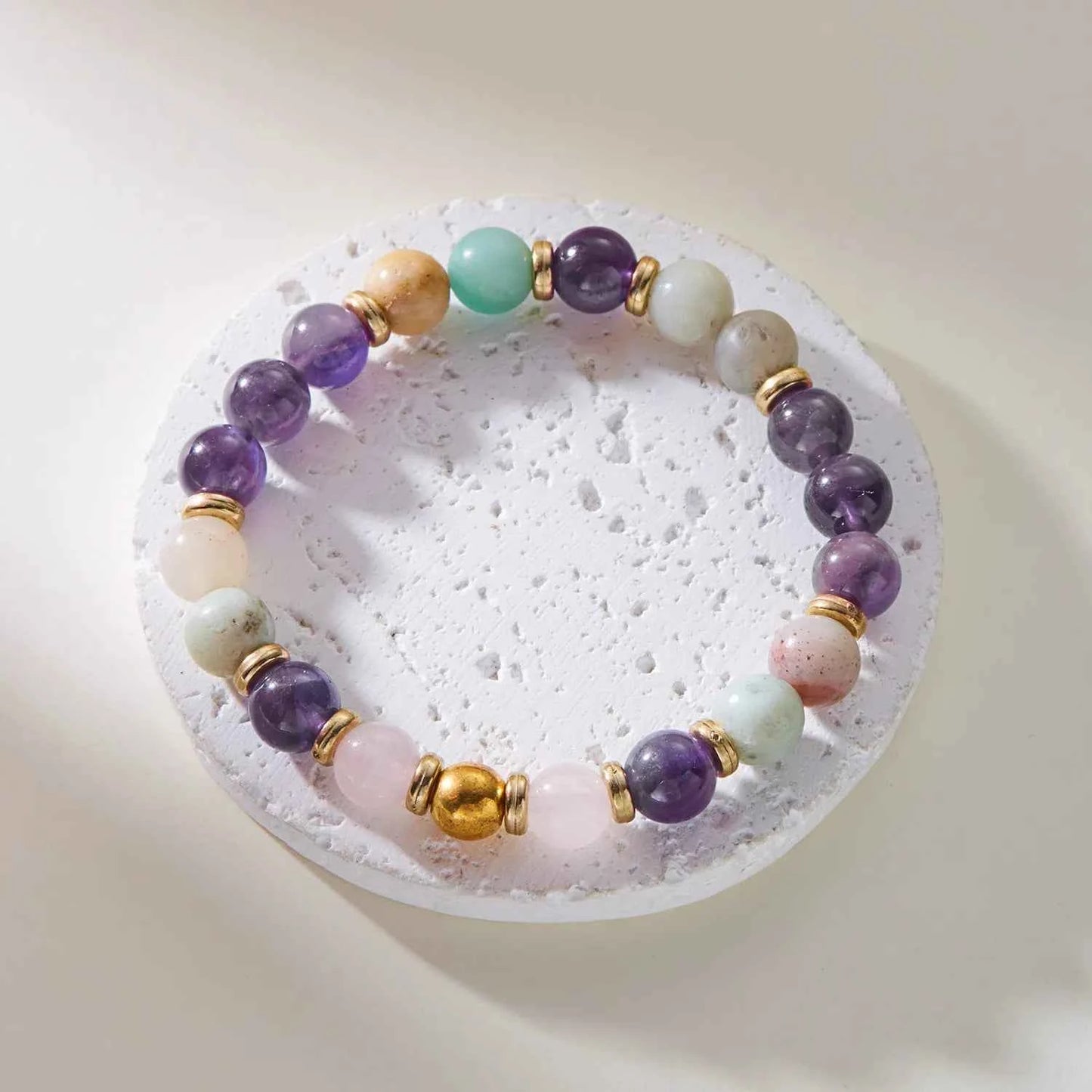Colorful Dopamine-Inspired Natural Stone Bracelet