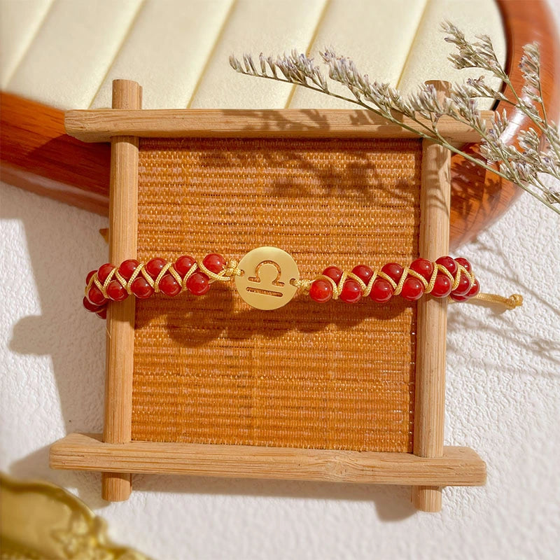 Zodiac Aura Protection Braided Stone Bracelet