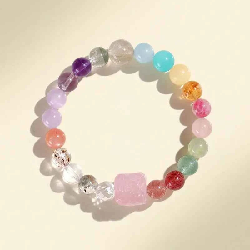 Multi-Gem Nine-Tailed Fox Bracelet for Focus, Harmony & Vitality